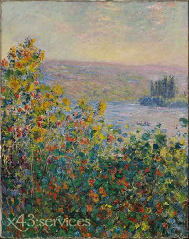 Claude Monet - Blumenbeete bei Vetheuil
